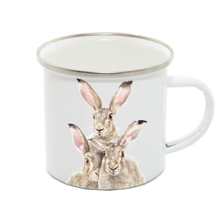 12oz enamel mug hares