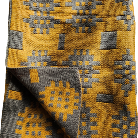 Blanket in Mustard Yellow/Grey